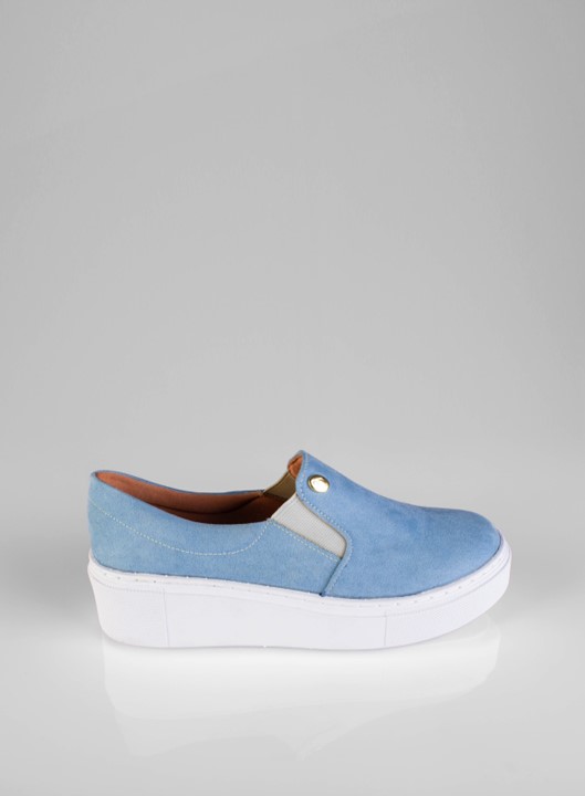 Tênis Slip On Camurça Azul Claro Ayons