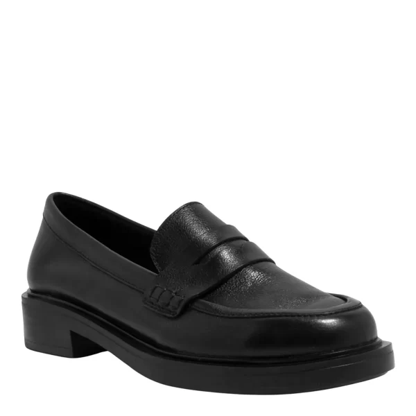 Mocassim Couro Preto Liso Salto Baixo - Image 2
