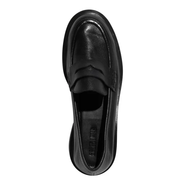 Mocassim Couro Preto Liso Salto Baixo - Image 4