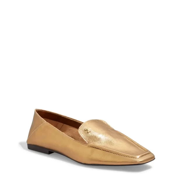 Mocassim Couro Metalizado Bronze Bico Quadrado - Image 2