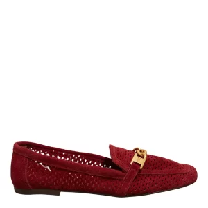 Mocassim Couro Camurça Vermelho New Ruby