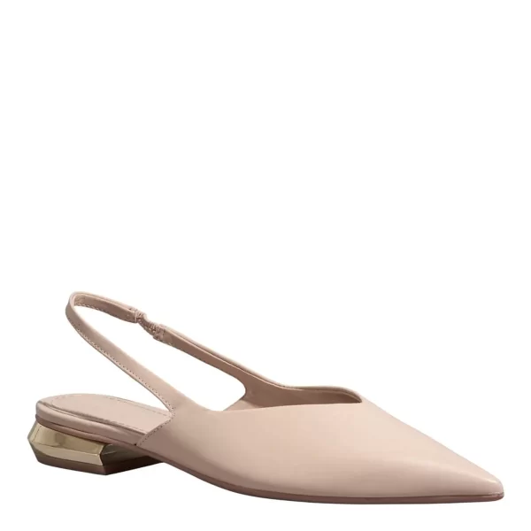 Sapatilha Slingback Couro Nobre Bico Fino Off White - Image 3