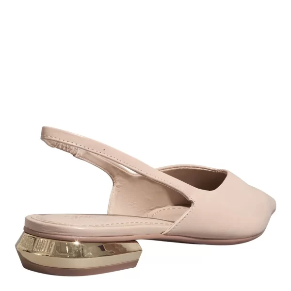 Sapatilha Slingback Couro Nobre Bico Fino Off White - Image 4