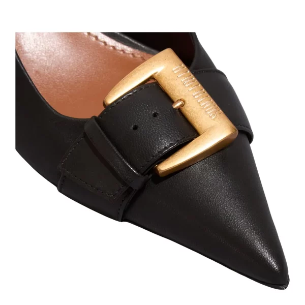 Scarpin Slingback Couro Pelica Preto Salto Baixo - Image 3